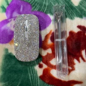 Rhinestone Wireless Mouse with Diamond Pen